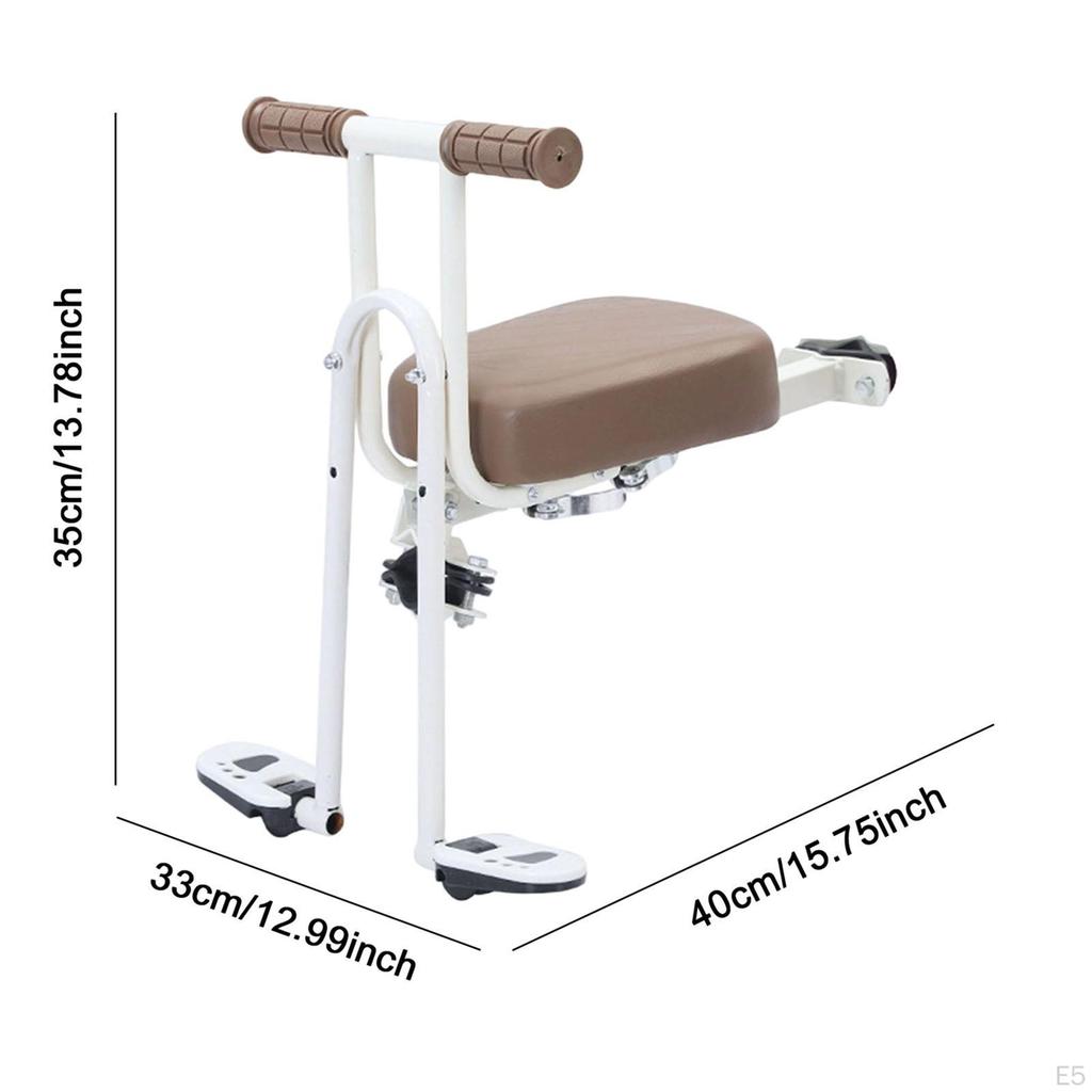 Kids Bicycle Front Seat Cycling with Foldable Pedals for Mountain Bikes Black