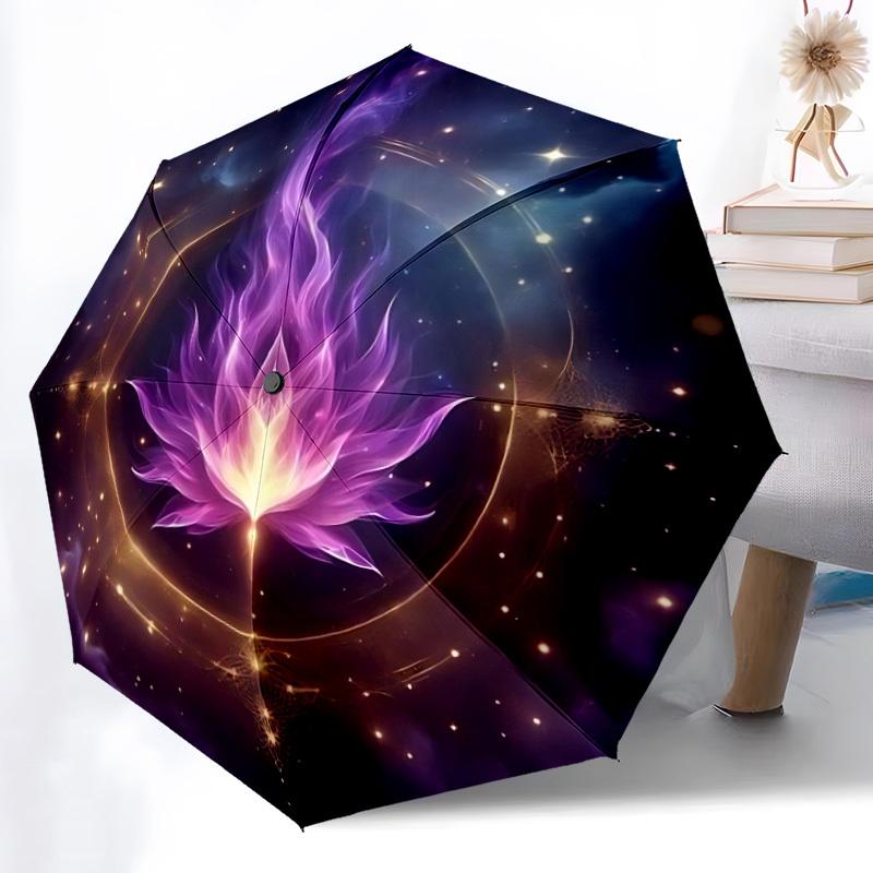 

1pc Lotus Flower Mandala Automatic Umbrella - Automatic Opening And Closing, Sturdy Iron Frame, Formal Occasions yy251018133