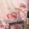 Valentinstag-Rosen lieben Tüll-Vorhänge für Wohnzimmer, transparenter Vorhang für Schlafzimmer, Küche, Jalousien, Voile-Vorhänge