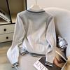 2025 Autumn/Winter Stylish Knit Cardigan with POLO Collar & Silk Scarf Bow Tie for Women