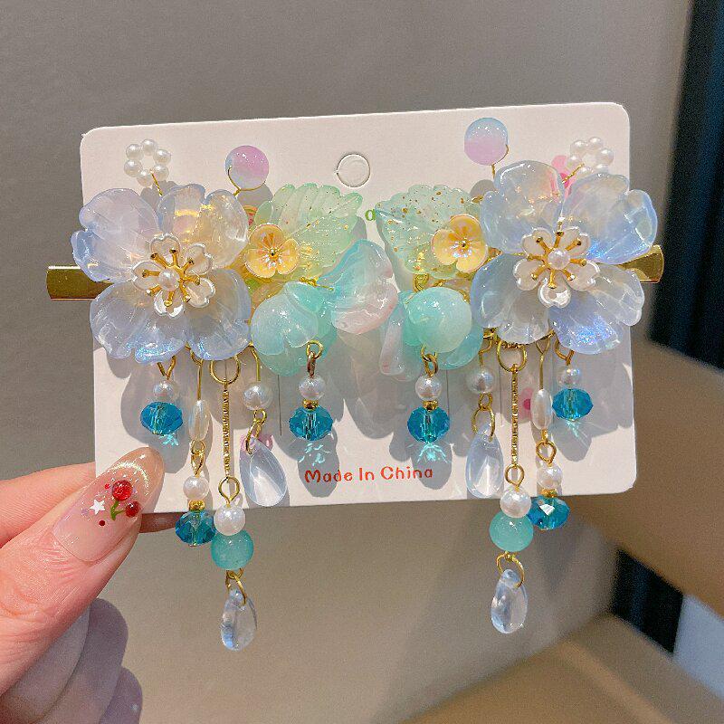 Children's Hanfu Hair Clips: Cute Ancient Style Hairpins with Tassels for Girls