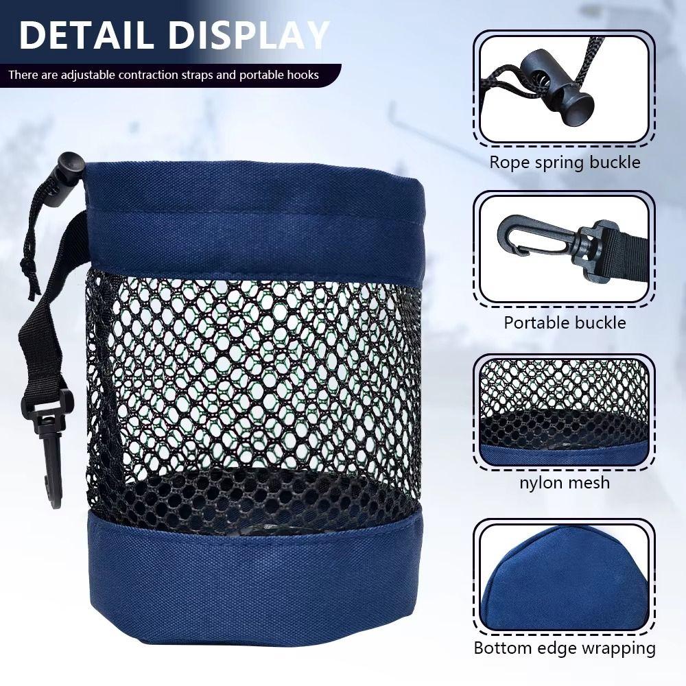 Drawstring Closure Mesh Golf Ball Pouch Portable Golf Ball Holder Golf Net Bag  Easy Storage