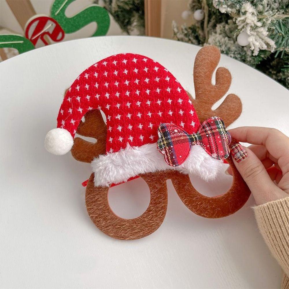 Decorative Merry Christmas Glasses Deer Horn Glasses  Children's Party