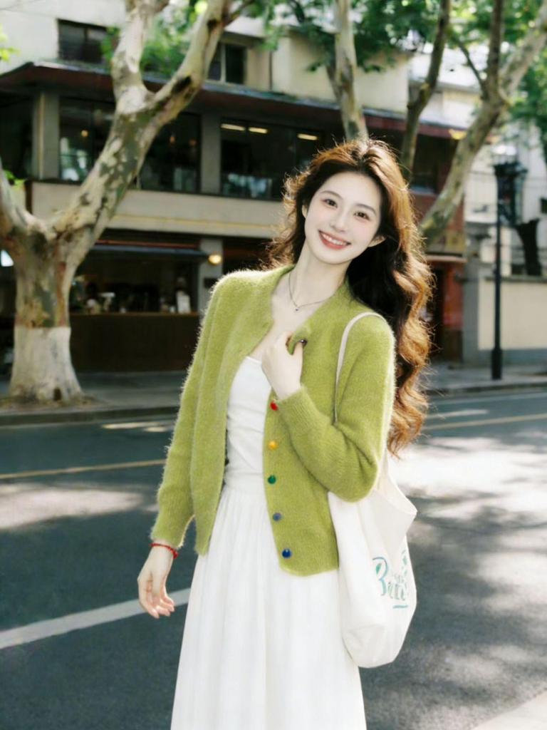 Damen 2026 Koreanischer Stil Strick-Cardigan-Kleid-Set – Frühjahrs-Zweiteiler Mode