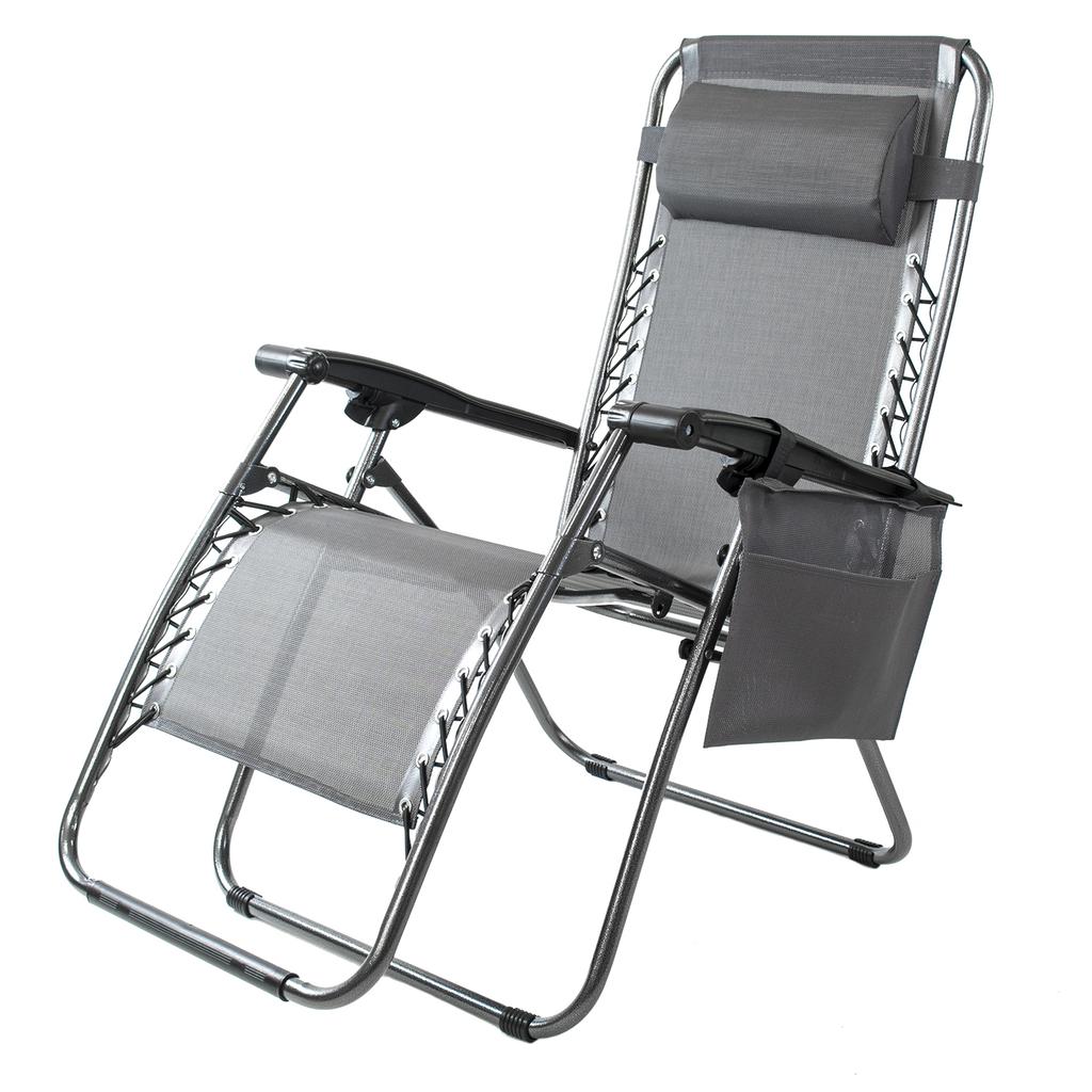 Folding Garden Lounger Armchair, Zero Gravity, Tourist, Graphite