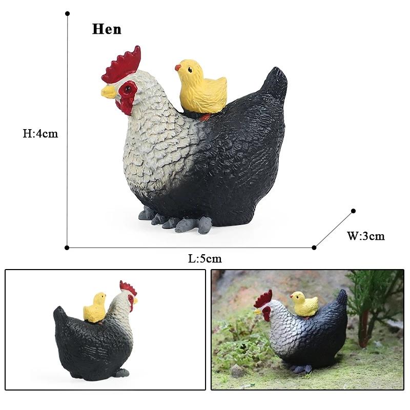 Oenux Simulation Cute Poultry Farm Animals Model Duck Goose Swan Hen Chicken Action Figures PVC Miniature Toy Xmas Gift For Kids