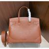 Haute Couture Version European and American Retro Handmade Fubao Leather Splicing Lace Platinum Bag Leather Handbag Shoulder Messenger Bag Women