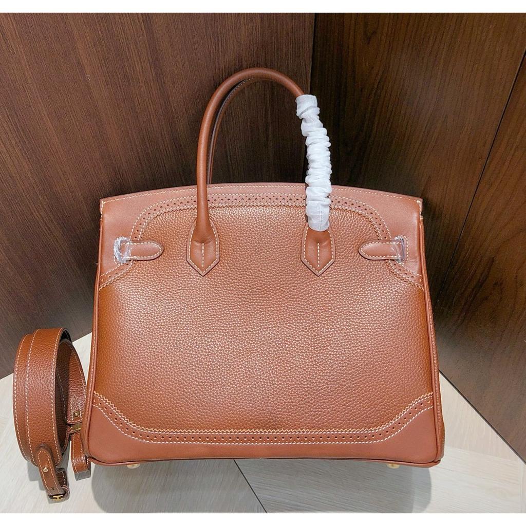 Haute Couture Version European and American Retro Handmade Fubao Leather Splicing Lace Platinum Bag Leather Handbag Shoulder Messenger Bag Women