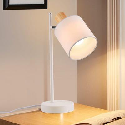 Table Lamp - NETTLIFE - Vintage 35.5 Cm - E14 Socket - White Fabric Lampshade - Metal Structure