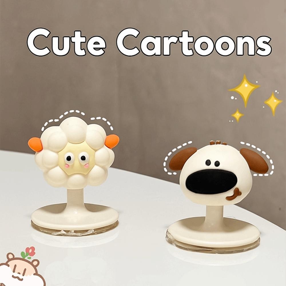 Easy Installation Cartoon Lamb Cabinet Handles Adorable Shape Self-Adhesive Handles  Glass Doors