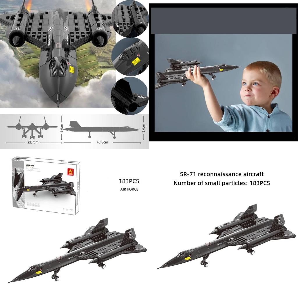 Sr-71 Blackbird Military Spy Plane Building Toy For Kids