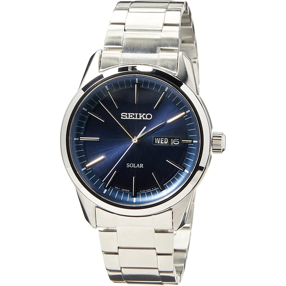 Seiko SNE525P1 Солнечные кварцевые часы Сине-серебристые Мужские Зарубежная модель