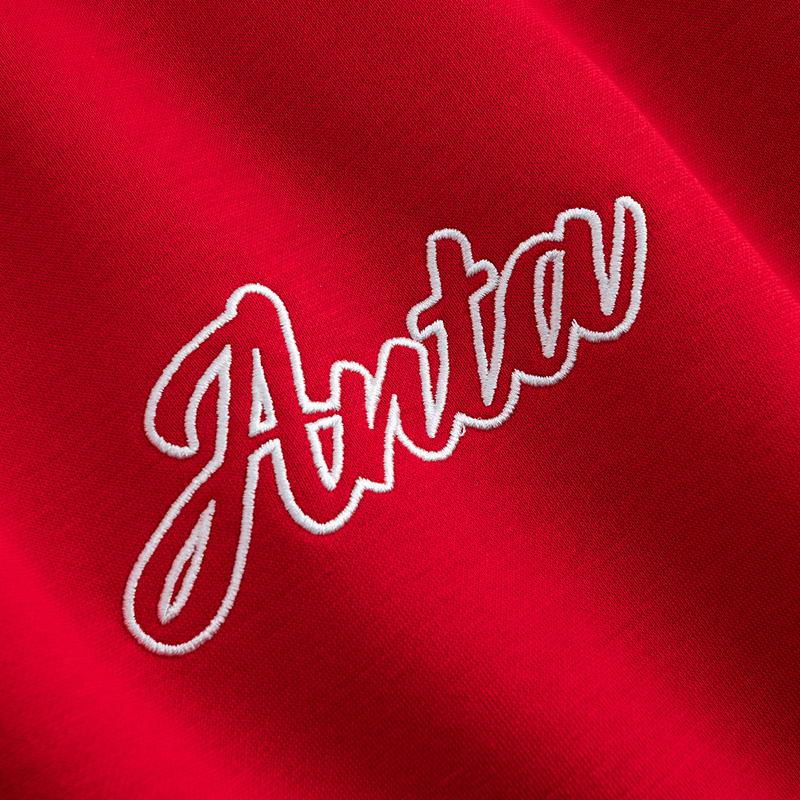 Anta Fleece Trendy Casual Sports Pullover Hoodie Unisex hoodies Deep-Red 972618704N-6