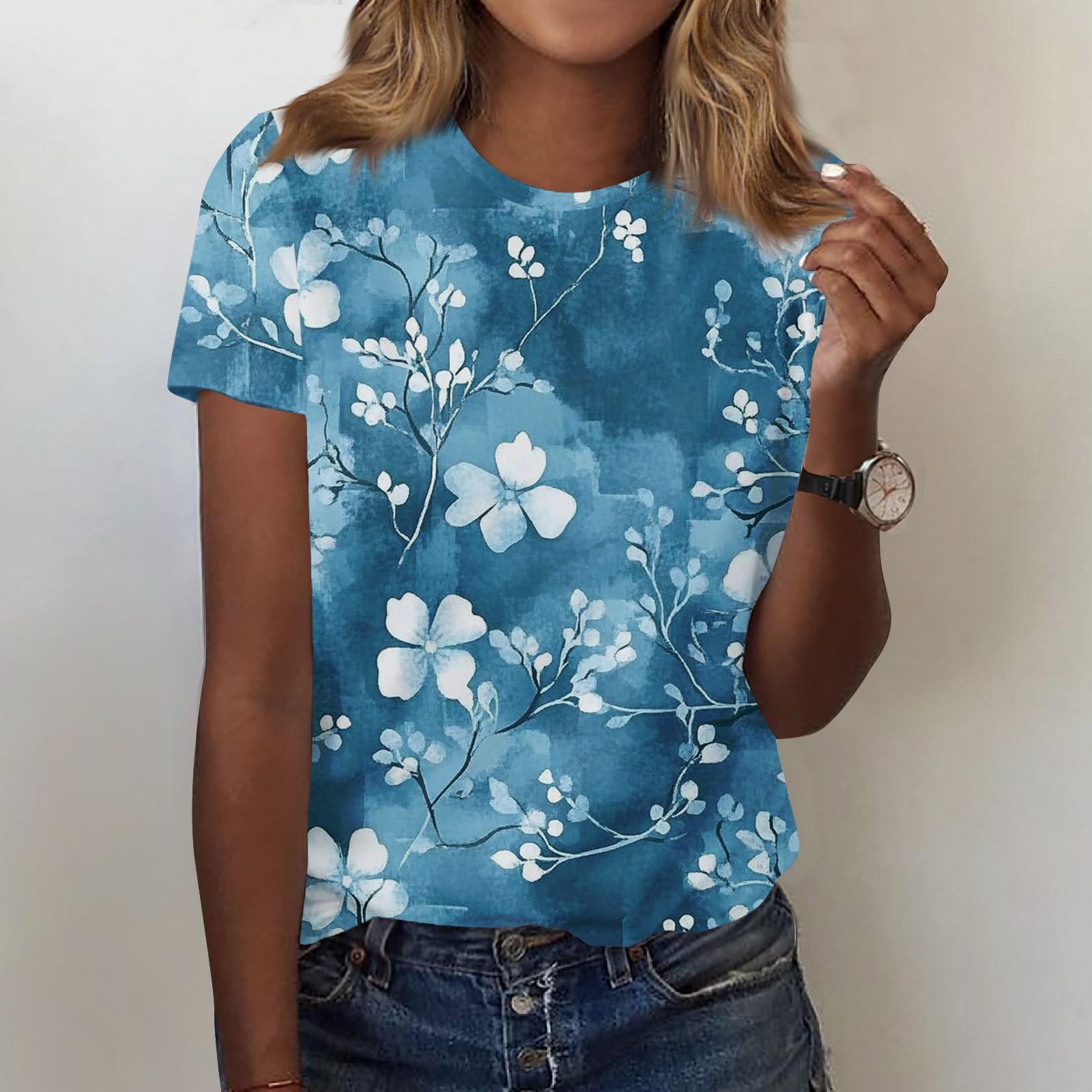 

Женская мода повседневная футболка с круглым вырезом и короткими рукавами, топ, футболка, топ XL