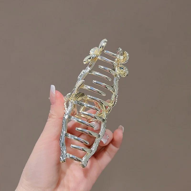 Korean Version Cat Eye Stone Large Flower Hair Clip Fashionable Elegant Pan Hair Grab Clip Hairs Clip Headwear Hair Accessories