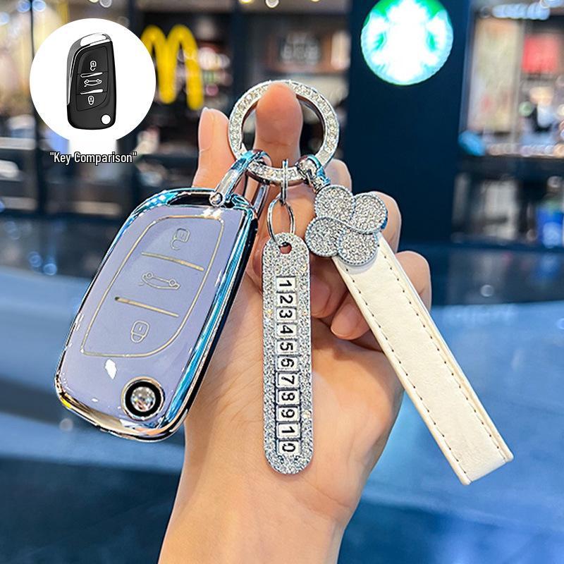 Universal Car Key Cover for Volkswagen, Toyota, Nissan, Honda, Peugeot, Citroen, Buick - Rear Protective Shell Buckle