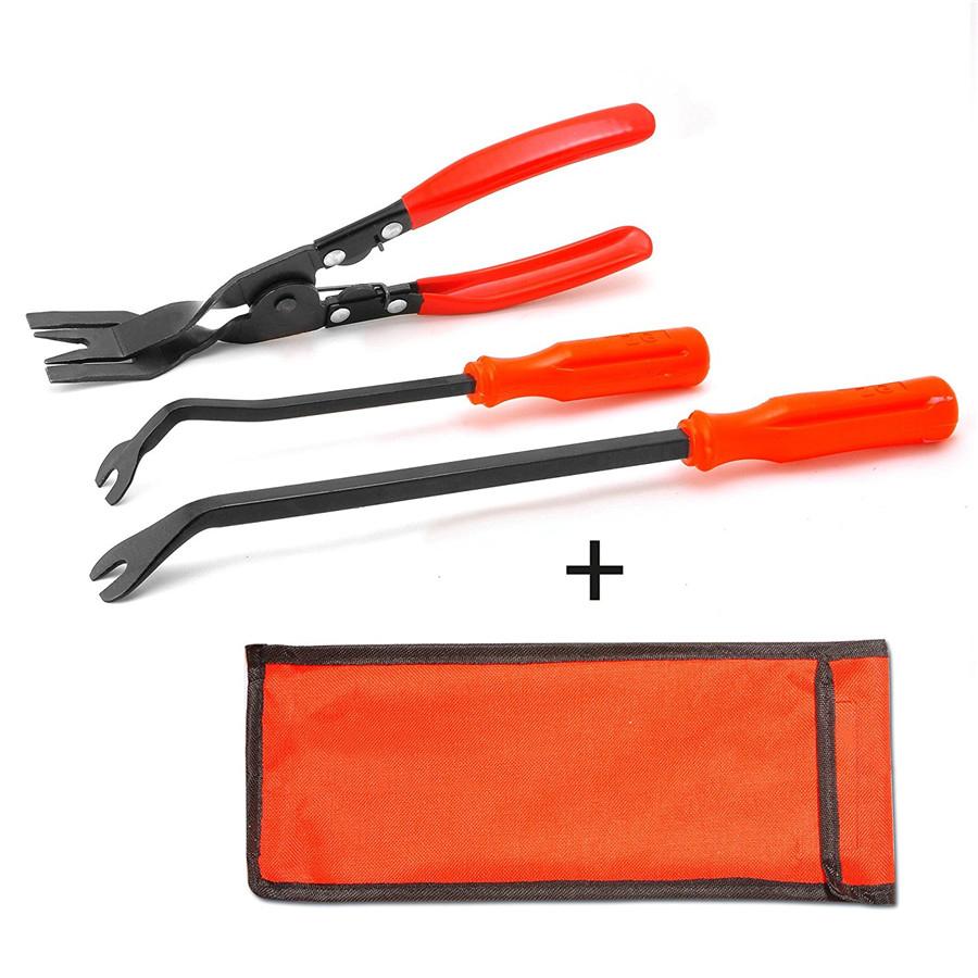 

New 3 Pcs/Set Car Door Trim Rivets Clips Plier & Fastener Remover Puller Tool Combo