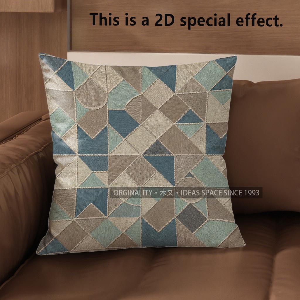 2D Geometric Pattern Decorative Throw Pillow Covers Pattern Cushion Cover Suitable For Sofa Bedroom Car Pillow Cover