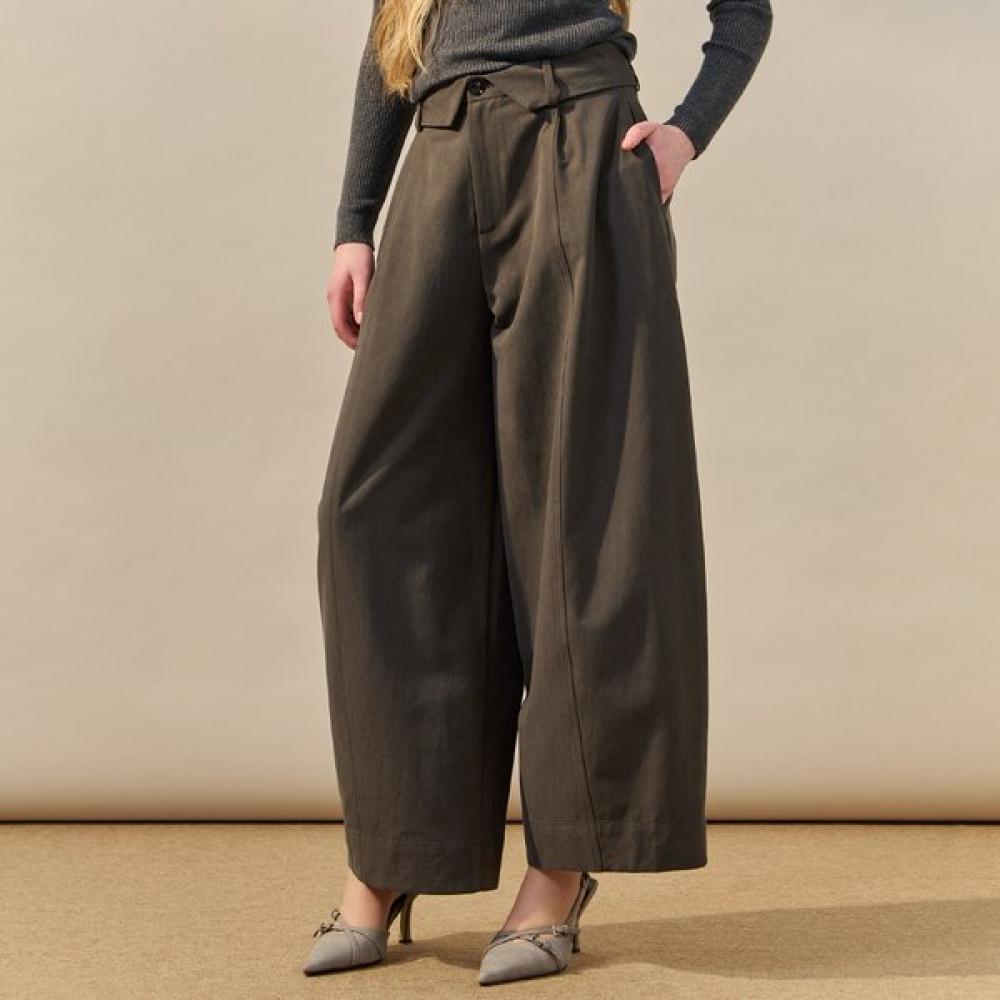 MAXZA Pintuck Folding Wide Cotton Pants Zf04ql001nh