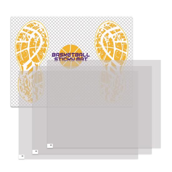 

Баскетбольный липкий коврик Баскетбольная тяговая доска с отрывными листами для удаления грязи Клейкая баскетбольная тренировочная накладка B
