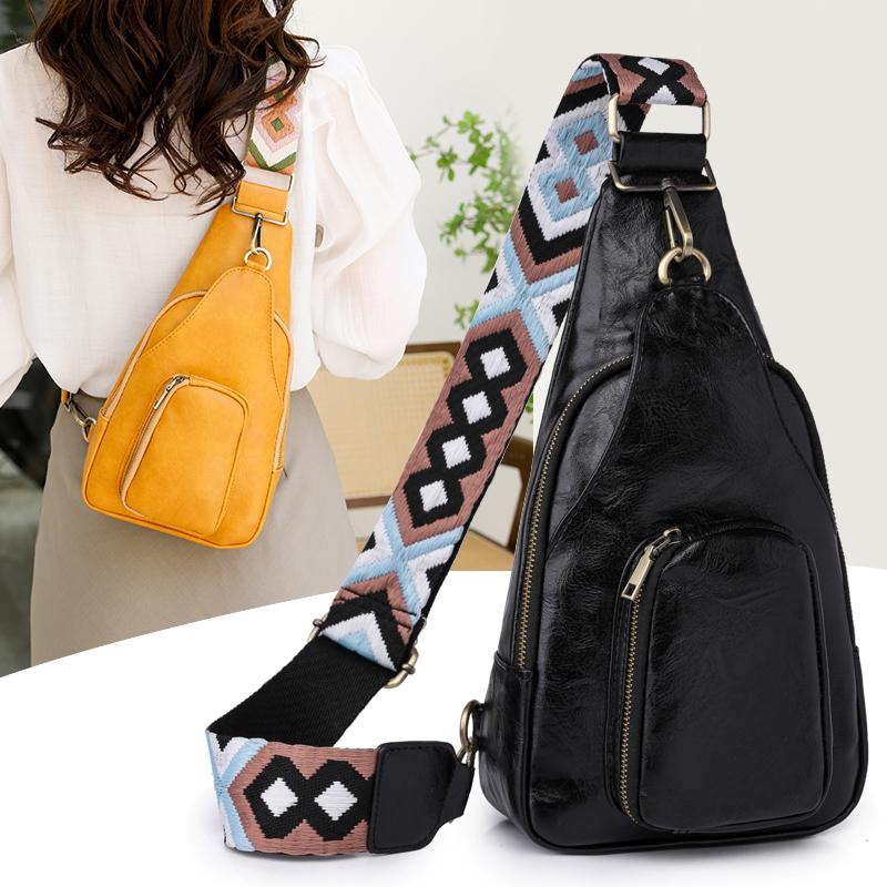 Soft Leather Chest Bag Vintage Fashion Women's Bags Crossbody Bag Backpack