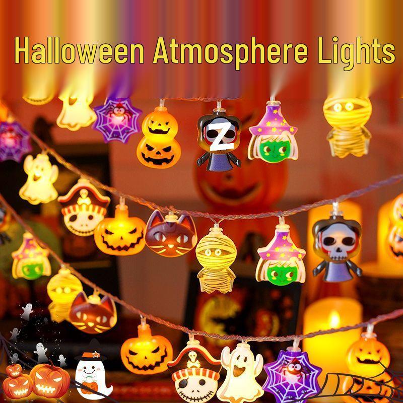 Halloween Spiderweb Skeleton String Lights: Retro Decorative Props