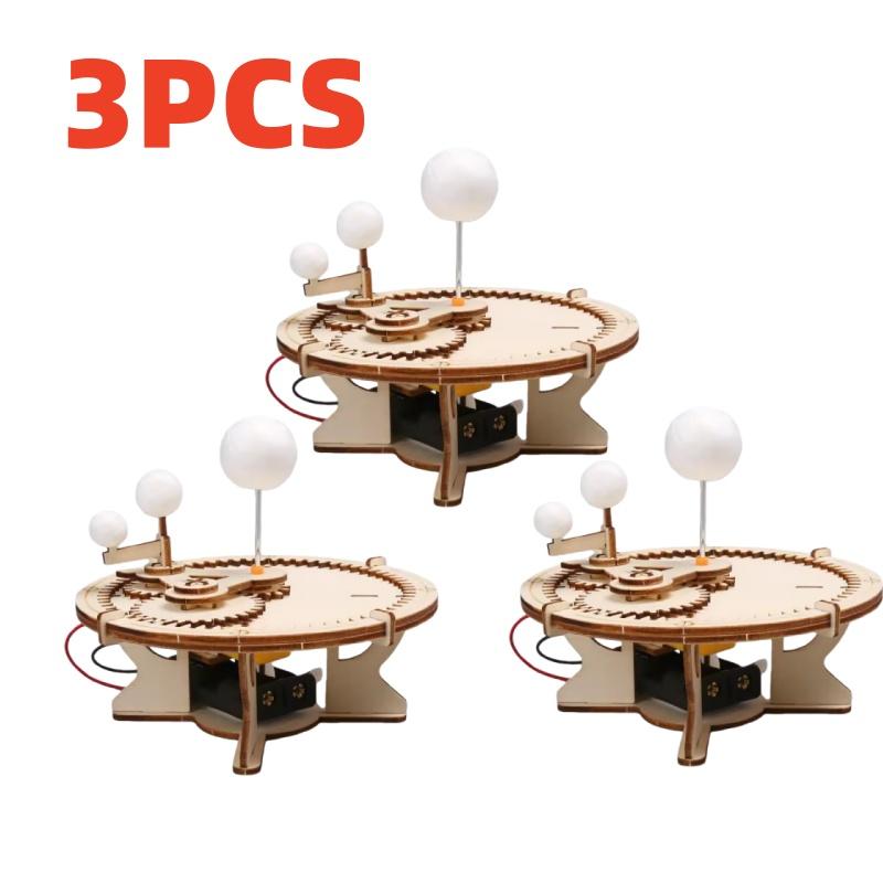 Zestaw Mechaniczny Model Układu Słonecznego DIY Astronomia Słońce Ziemia Księżyc Planeta STEM Zestaw do Eksperymentów Zabawka Edukacja Naukowa Drewniane Puzzle