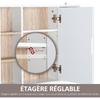 Bathroom Mirror Cabinet, Wall Mounted Storage Cabinet with Open Cupboard and Adjustable Shelf, White