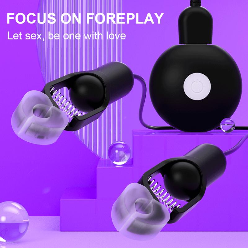 10 Speed Vibrating Nipple Clamp Vibrator for Women Breast Massage Fetish To Breast Labia Clip Stimulation Massager Bdsm Bondage