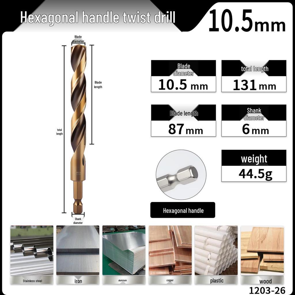High Hardness Alloy Cobalt Hex Shank Twist Drill Set for Stainless Steel