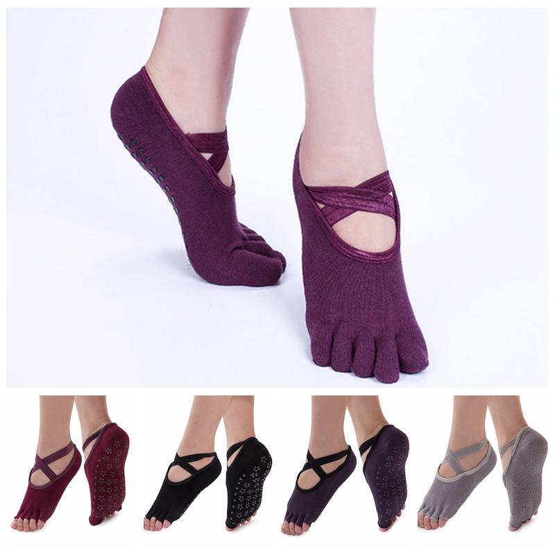 Buy Ballet Yoga Socks Five Finger Socks Cross Feet Backless Cotton Non