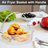 Stainless Steel Round Air Fryer Basket Heavy Duty Non Stick Cooking Basket Universal Fit Easy Clean Home Kitchen