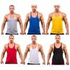 Hanyu Men Active Casual Tees ללא שרוולים O-Neck קיץ רופף שחור לבן אפור חולצות