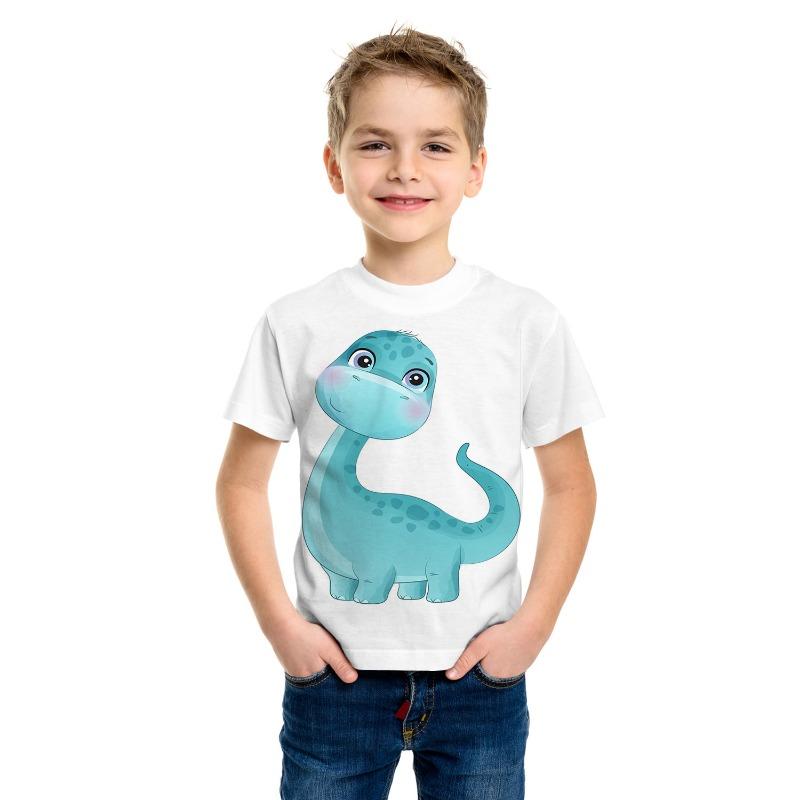 2026Summer Children's Clothing T-Shirt for Boy Animal Printing Funny Dinosaur Short Sleeve Girls Tops Tees Cartoon Kids Clothes