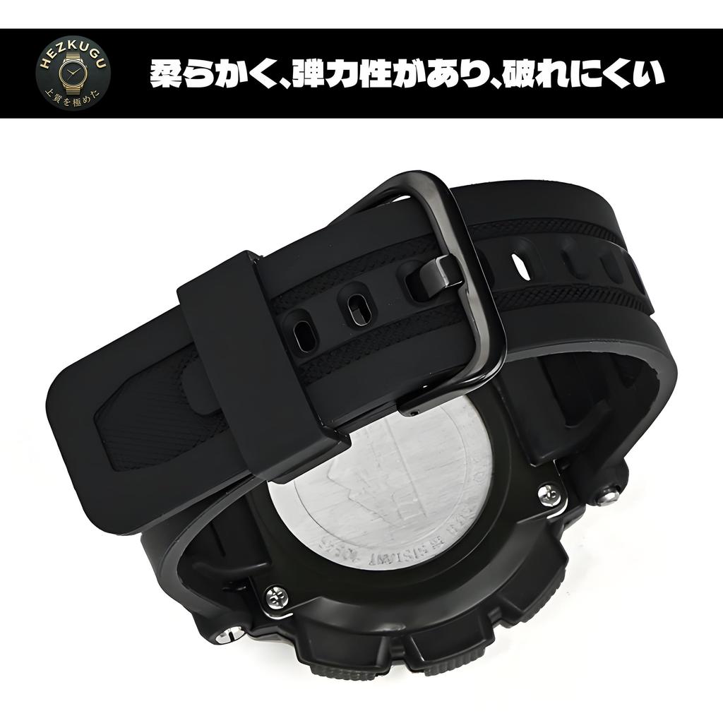 Compatible PRO TREK Band Compatible Strap Resin Replacement Band Soft Elastic Durable Waterproof Sweatproof Steel Buckle Installation Tool Included