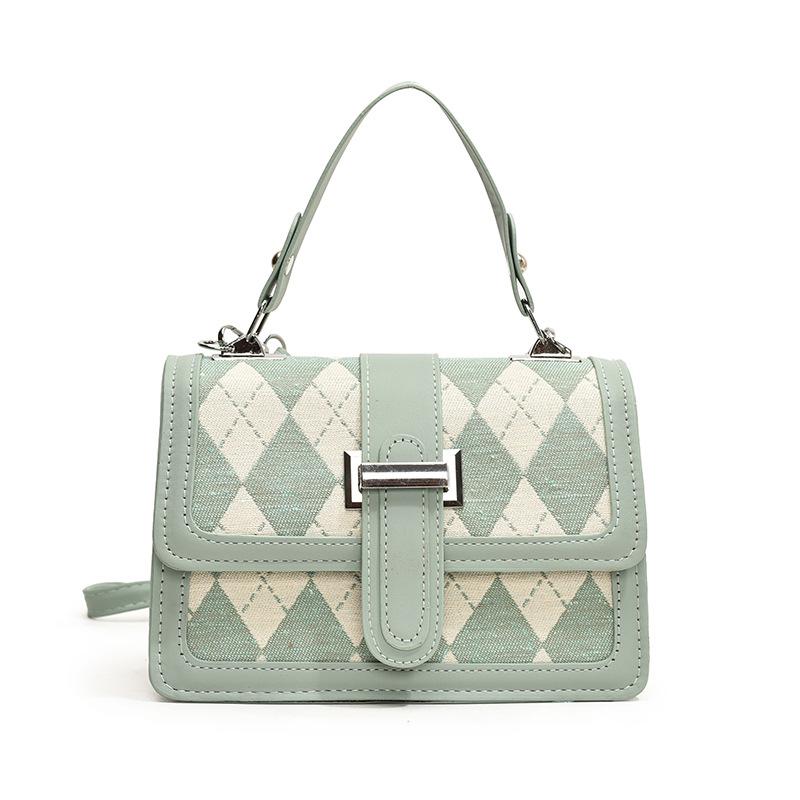 

Модная фактурная сумка женская 2024 новая трендовая контрастная цветная квадратная сумка с бриллиантами универсальная высококачественная сумка через плечо