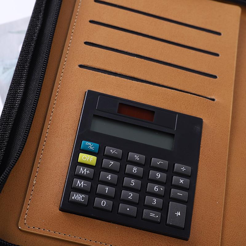 Multifunctional A5/B5 Loose-leaf Zipper Notebook with 8-Digit Calculator & Account Book