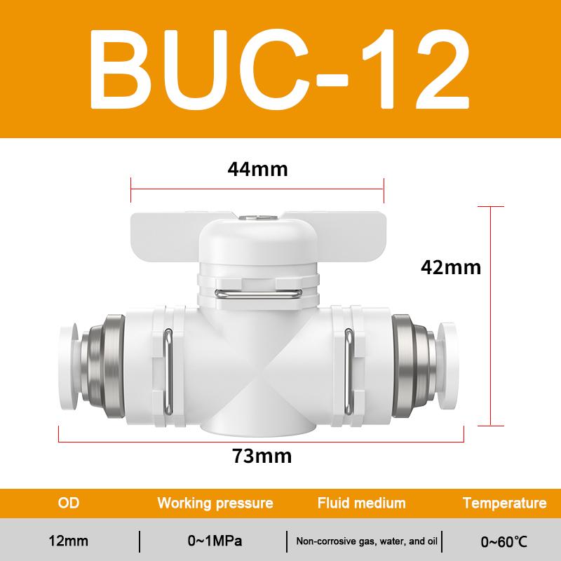 To Turn Switch Manual Ball Current-limiting BUC BTC Series 4mm 6mm Pneumatic Push In Quick Joint Connector Hand Valve