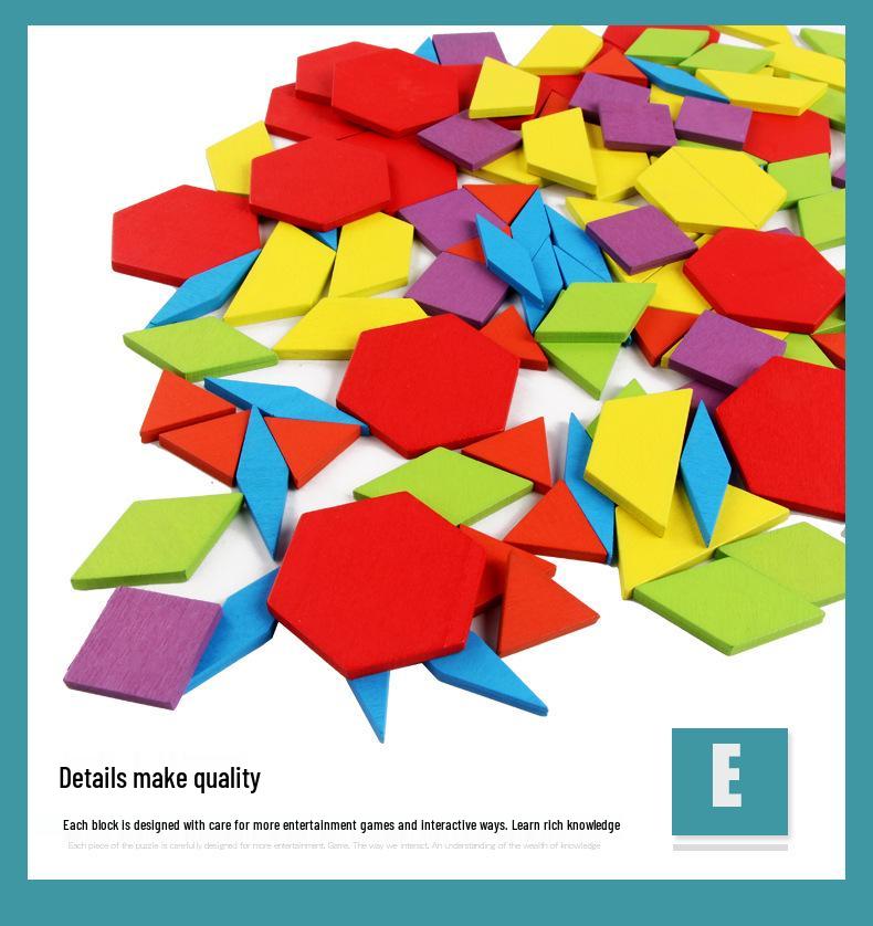 155-Piece Geometric Shape Tangram Puzzle Game for Early Childhood Education