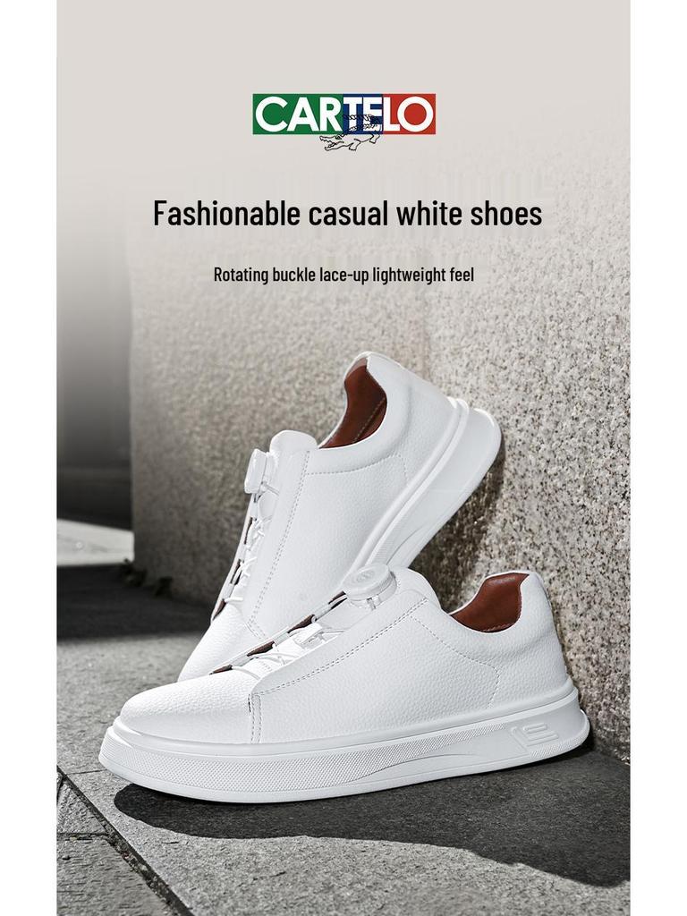 Cardile Crocodile Men's Autumn Skate Shoes: Comfortable, Thick-Soled, Slip-On Leather Casuals