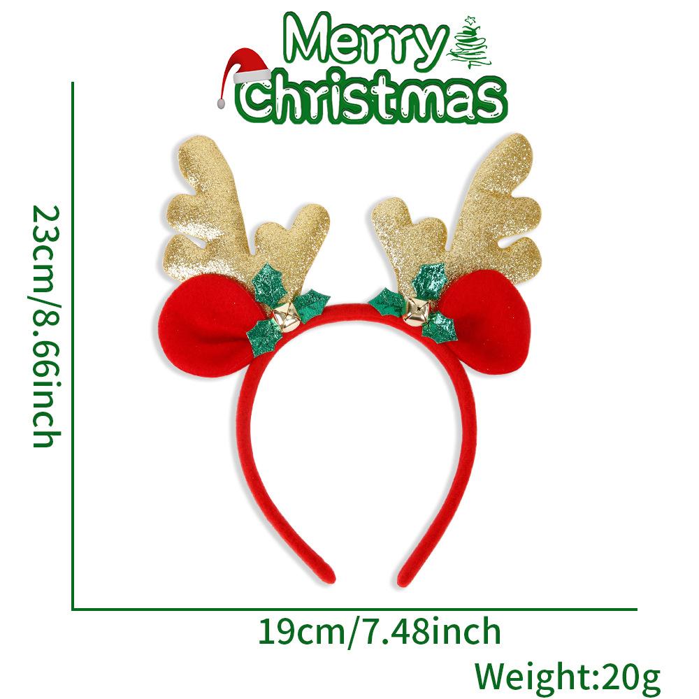 Christmas Headband Comfortable Reindeer Antlers Headband Christmas Hair Hoop Festive Xmas Hair Accessories For Holiday Contest