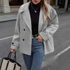 Women's Streetwear-inspired Casual Wool Jacket With Suit Collar