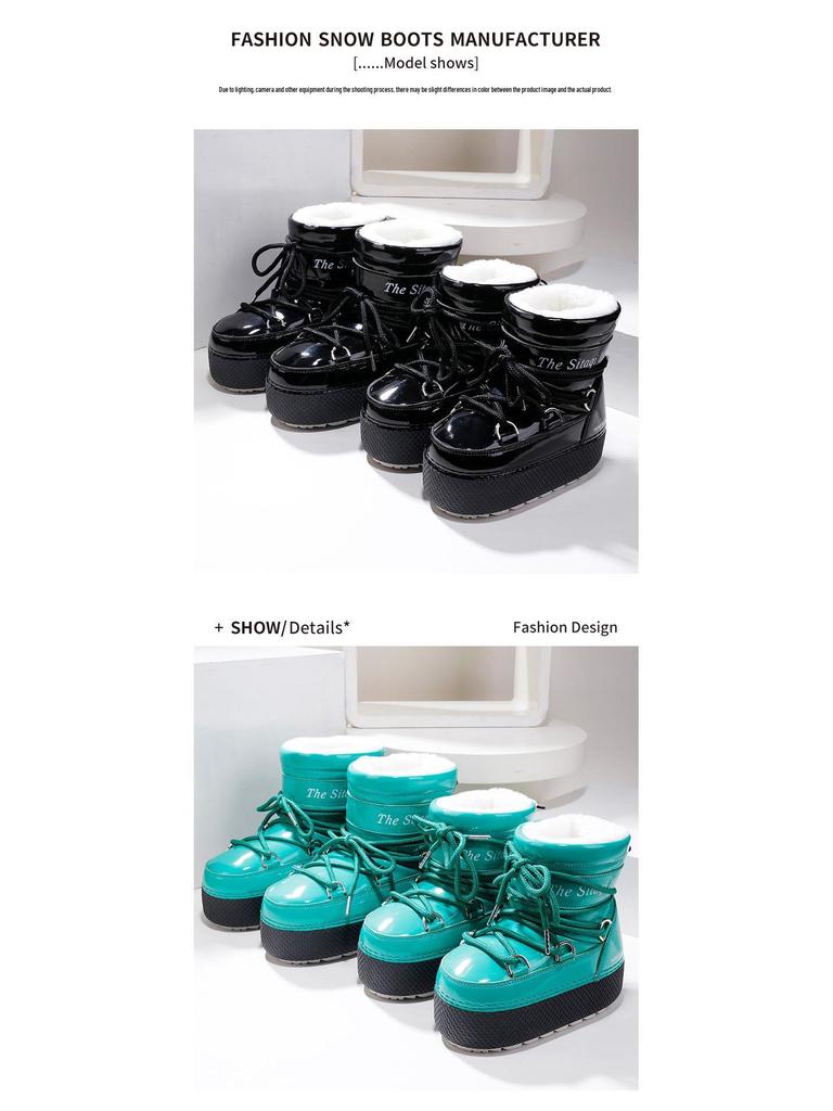 Parent-Child Satay Ski Boots: Warm, Non-Slip, Mid-Calf Winter Snow Boots