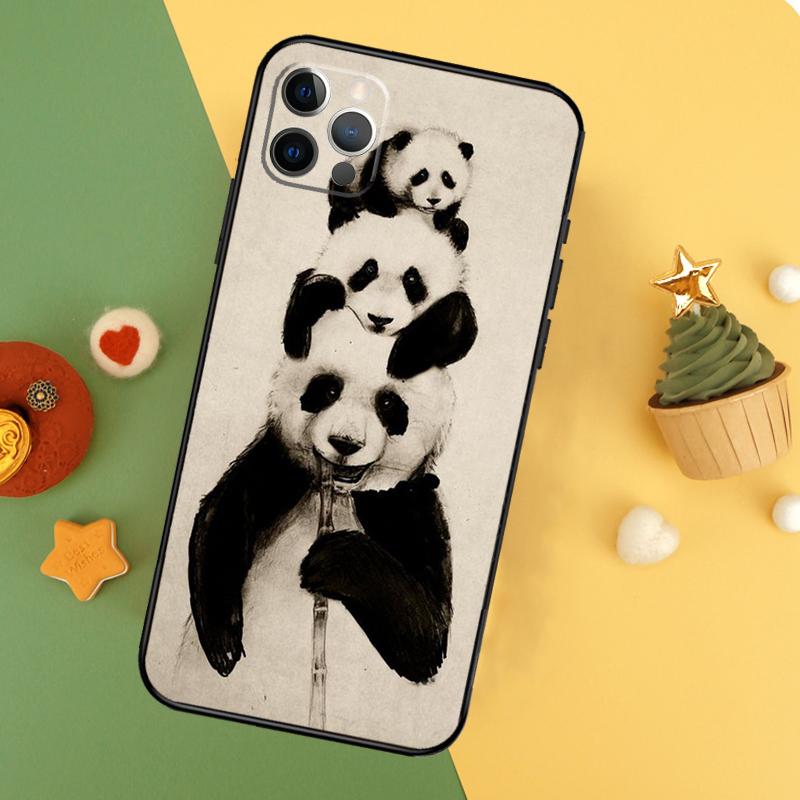

Чехол для телефона с изображением милого медведя-панды для iPhone 17 16 16E 15 14 12 11 13 Pro Max 12 13 Mini 17Air Ударопрочный чехол iPhone 15 Pro