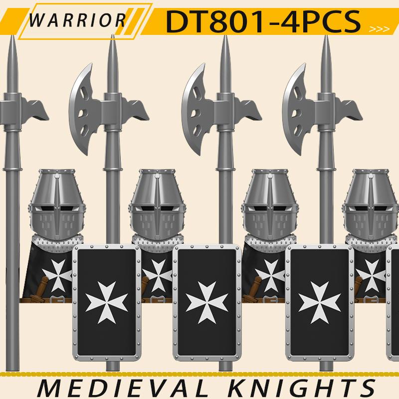 Medieval Military Jerusalem Tripoli Knight Building Blocks Castle Lionheart Hospital Teutonic Soldier Figures Warrior Bricks Toy