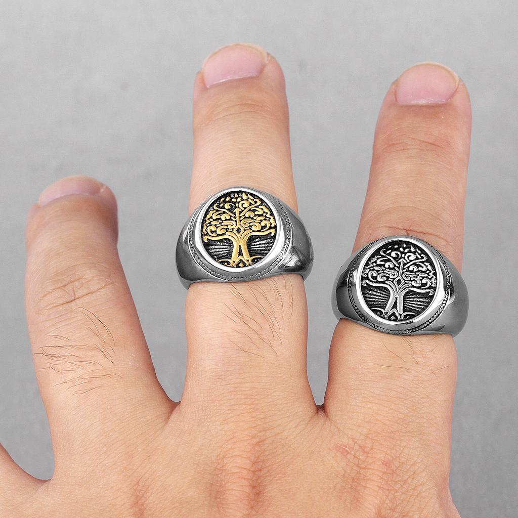 The Tree of Life In Nordic Viking Mythology Stainless Steel Mens Rings For Male Boyfriend Jewelry Creativity Gift