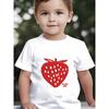 Boys Summer Crewneck Tee, Creative Cartoon Strawberry Novel Print