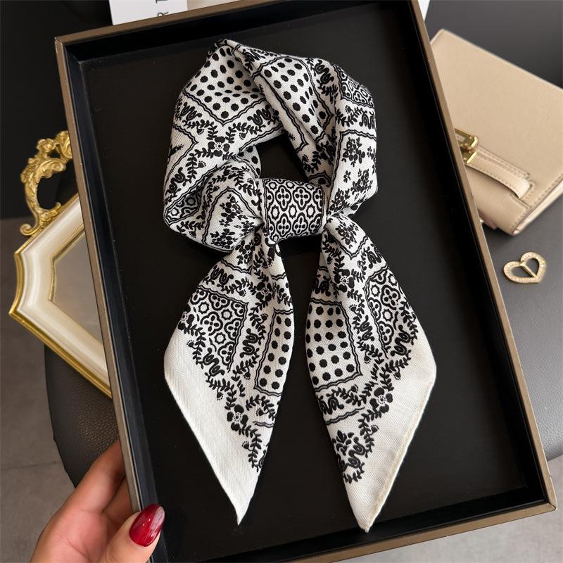 Autumn and winter fashion imitation velvet herringbone pattern cotton and linen small square scarf silk scarf headscarf shawl sun protection scarf