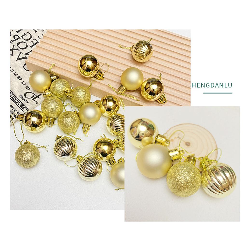 24PCS Christmas Ball Plastic Round Xmas Balls Elegant Waterproof Festive Ornaments Wreath New Year Home Outdoor