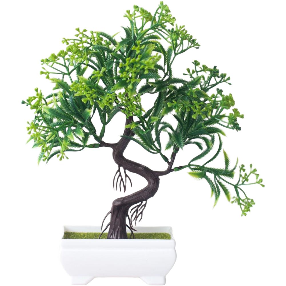 Artificial Flower Potted Plant Plastic Bonsai Fake Pine Tree Indoor Plastic Simulated Tree Potted Plants Table Potted Ornaments